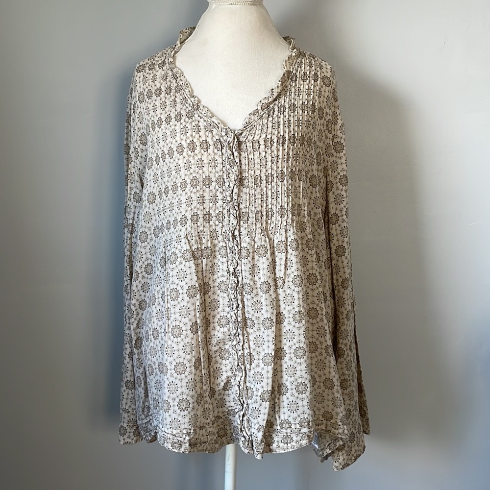 Izod Patterned Beige Cotton Tunic